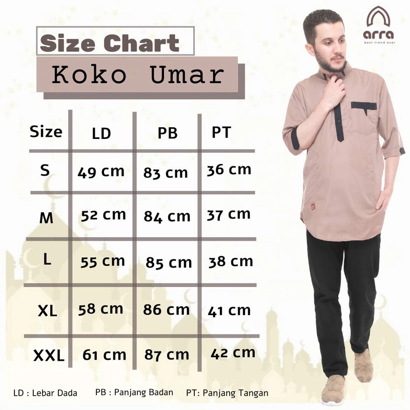 Product image Arra - Umar Koko Kurta Pakistan Dewasa XXL Coklat