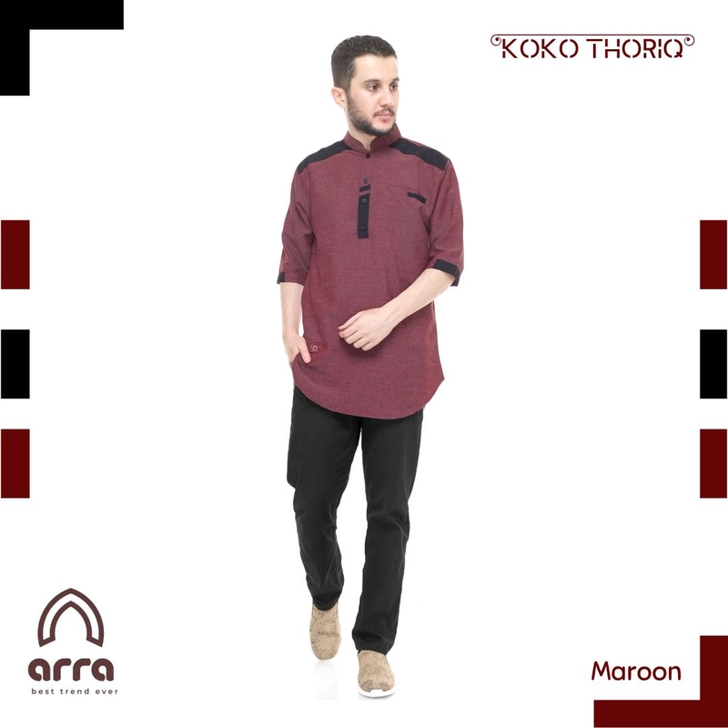 Product image Arra - Thoriq Koko Kurta Pakistan Dewasa S Maroon