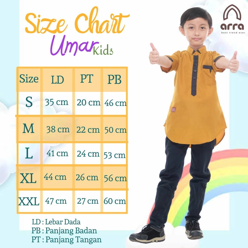 Product image Arra - Umar Koko Kurta Pakistan Anak XXL Coklat