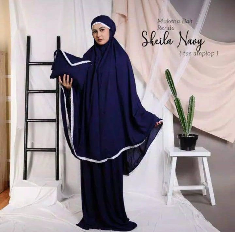 Product image Nadira - Mukena Sheila (Navy, All Size, Pcs) Free Sajadah Travel