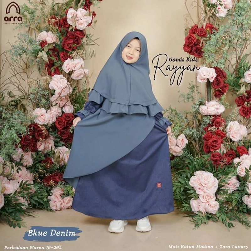 Product image Arra - Sarimbit Rayyan 01 Blue Denim Khimar Anak S