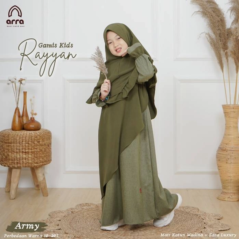 Product image Arra - Sarimbit Rayyan 02 Army Khimar Anak S