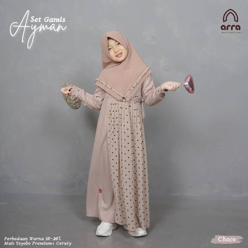 Arra - Sarimbit Ayman 02 Choco Khimar Anak All Size