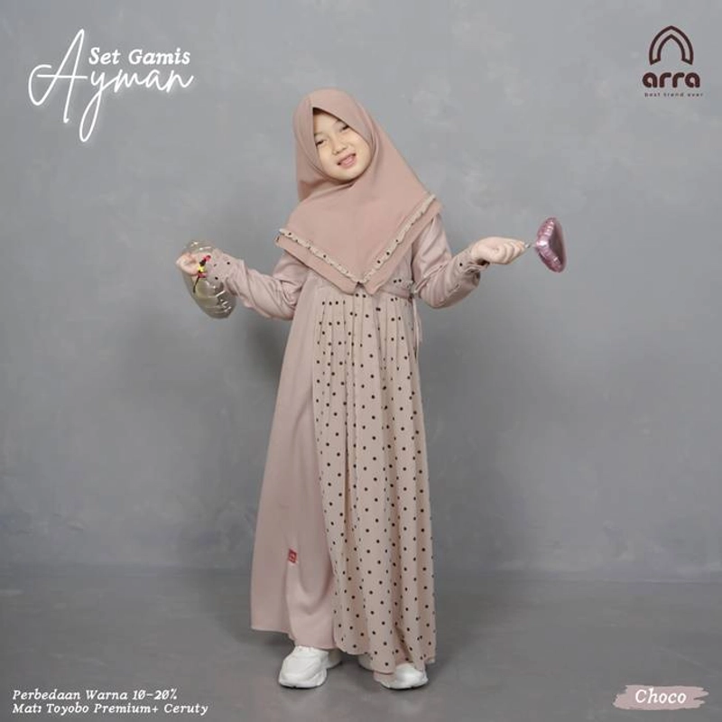 Product image Arra - Sarimbit Ayman 02 Choco Khimar Anak All Size