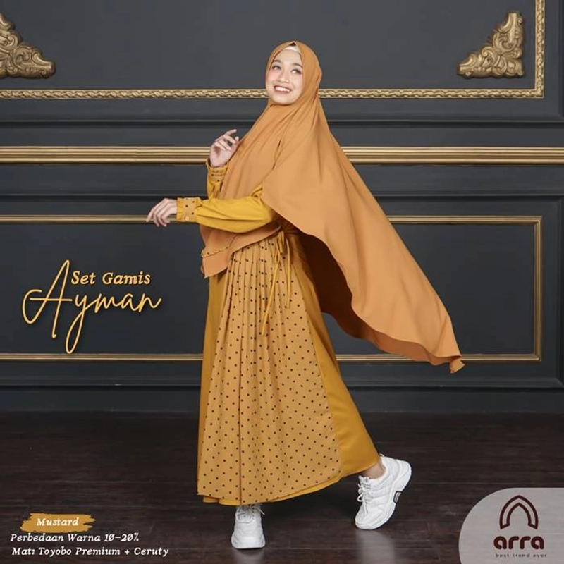 Arra - Sarimbit Ayman 03 Mustard Khimar Anak All Size