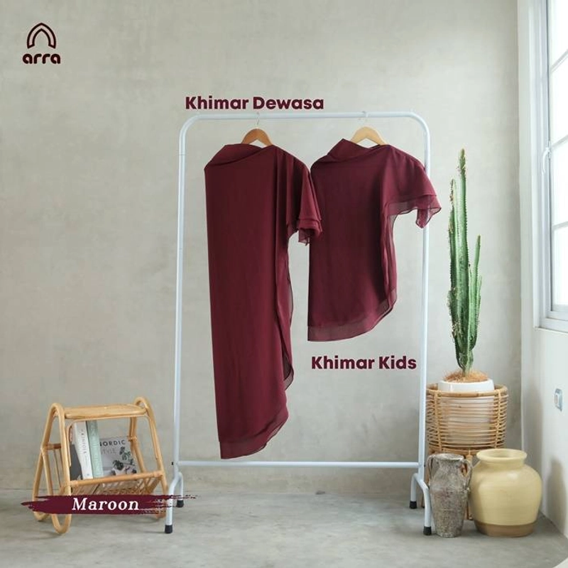 Product image Arra - Sarimbit Madina 01 Maroon Khimar Anak ( S )