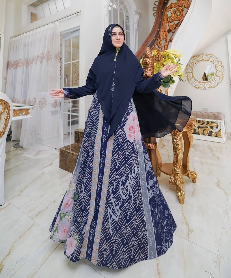 Product image Astro - Gamis Syari Premium Khadfs Realpict L Fit To XL Navy