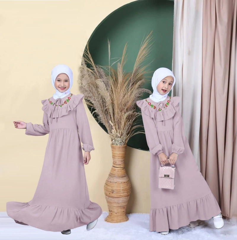Product image Astro - Maxi Dress Anak MAZLM 8-10 Thn Realpict 8 Sd 10thn Ungu Pastel