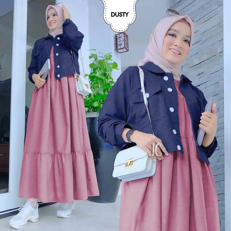 Product image Astro - Setelan Maxi Dress Wanita AYUJC Realpict L Fit To XL Dusty