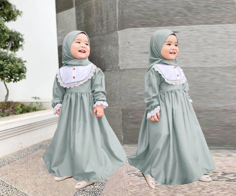 Product image Astro - Maxi Dress Anak CONLM 3-5thn Realpict 3 Sd 5thn Sage