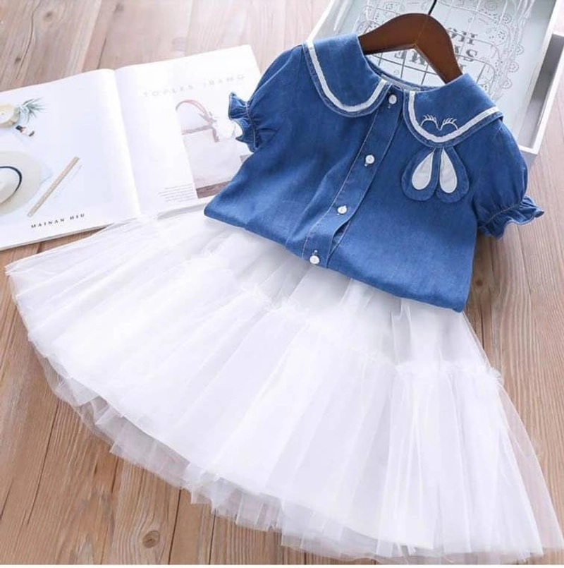 Product image Astro - Setelan Anak Rok Tile 3-4thn BUNRX Realpict 3 Sd 5thn Putih