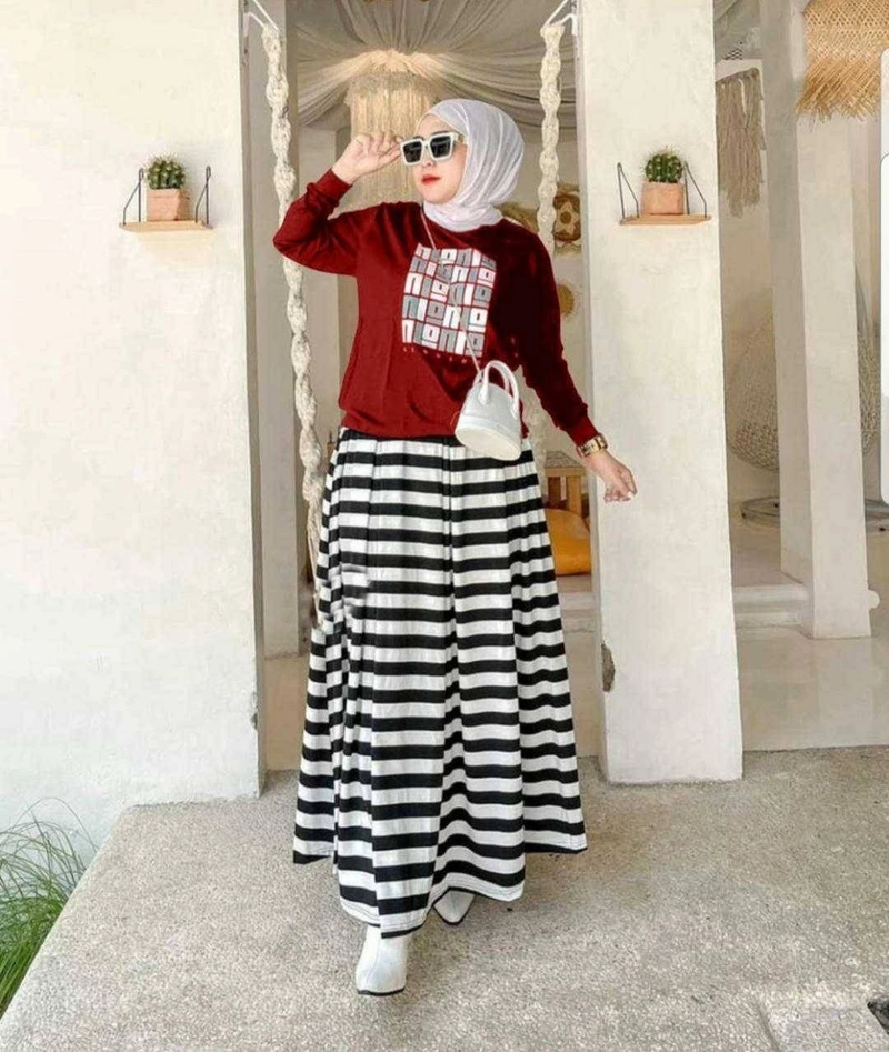 Product image Astro - Setelan Rok Wanita WANOZ Realpict L Fit To XL Maron