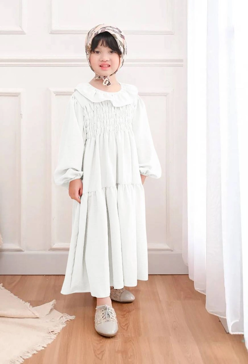 Product image Astro - Maxi Dress Anak SHILM 8-10 Thn Realpict 6 Sd 8 Thn Putih Bw