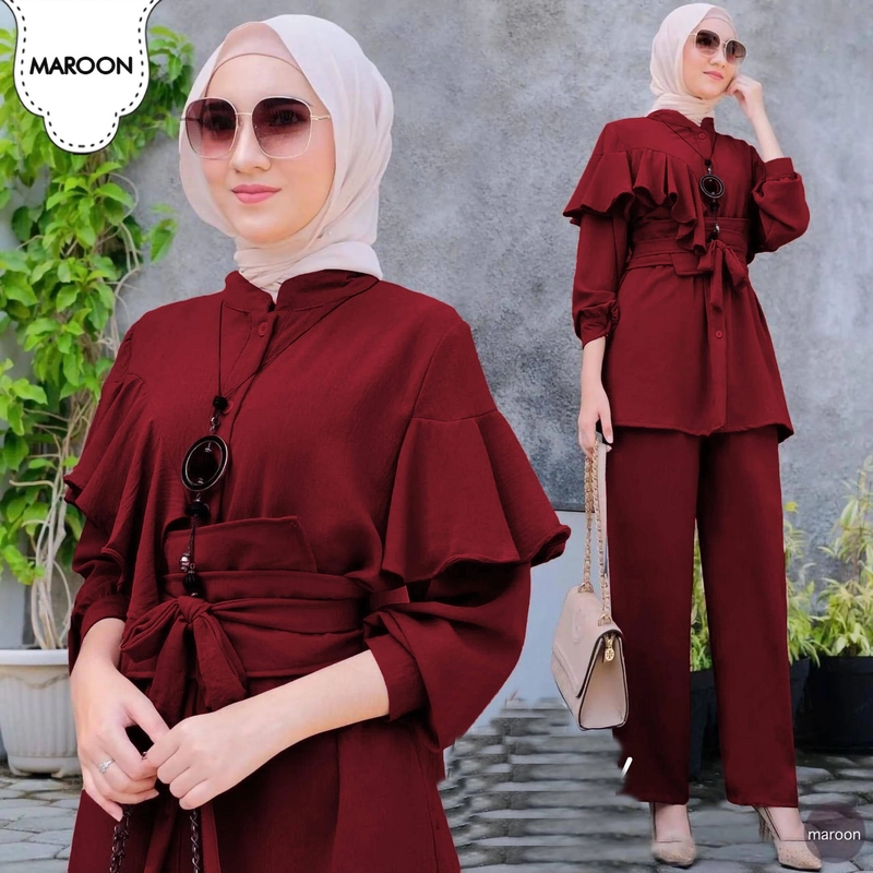 Product image Astro - Setelan Celana Wanita ADIJC Realpict L Fit To XL Maron