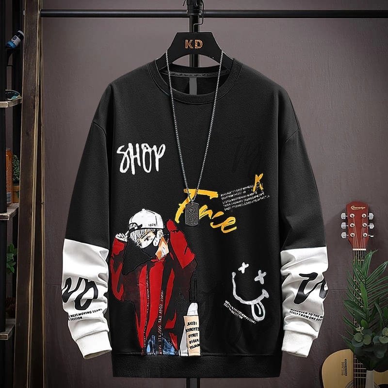 Product image astro - sweater pria SHOAo realpict M/L hitam putih
