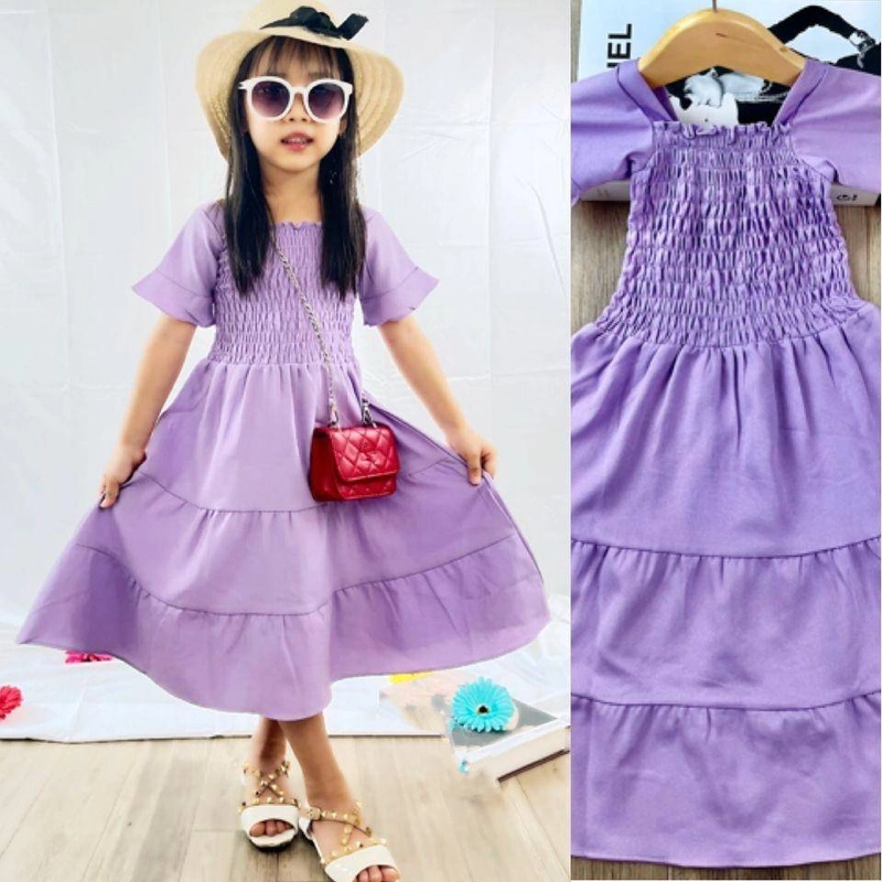 Product image dress fashion anak kiefs realpict 4-6thn lilac