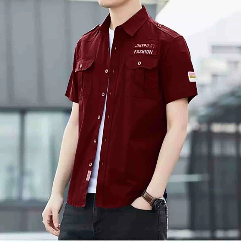 Product image Astro - Kemeja Pria Fashion BARAO Realpict M/L Maron
