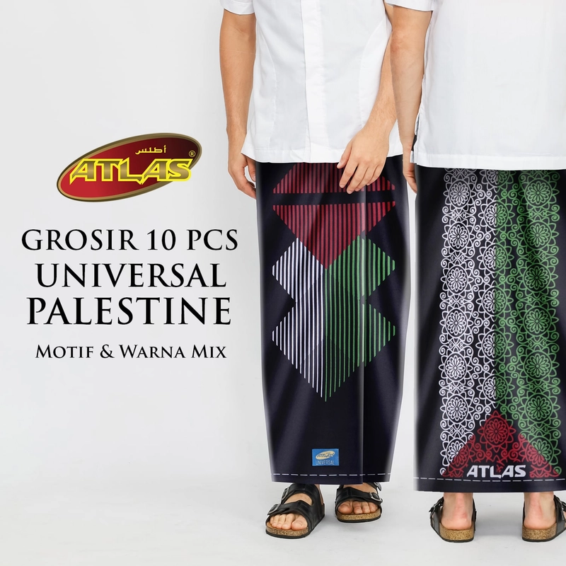 Product image Grosir 10 Pcs Sarung ATLAS Universal 635 Kembang Motif Palestina all variant all variant