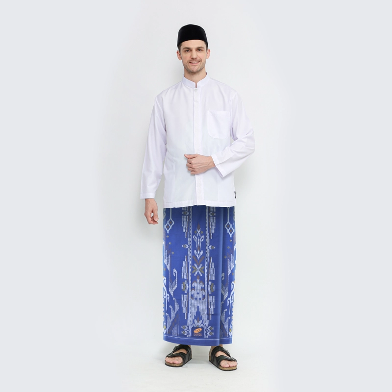 Product image Sarung ATLAS Universal 635 Kembang Motif A5 GSE Biru all variant all variant