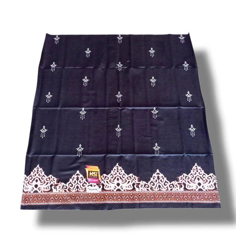 Product image Batik Alfin - Sarung batik uk dewasa motif tumpal geni bahan katun prima Dewasa Hitam
