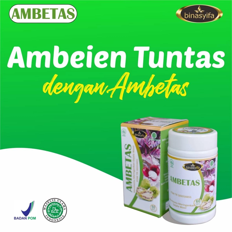 Product image AMBETAS Obat Herbal Wasir Ambeien Ambeyen Mengatasi Benjolan Dubur Sakit Binasyifa Kapsul Herbal 60 Kapsul Herbal