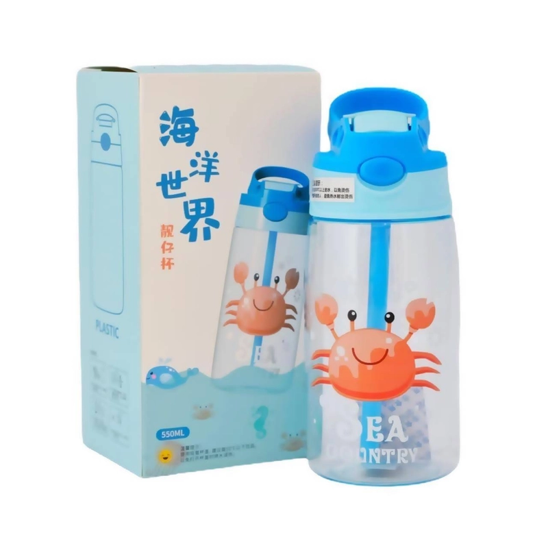 Product image Blooming Deal Jakarta - Botol Minum Anak Ocean World dengan Sedotan BPA FREE 480ml (B818) 1 Pcs 480ml Biru