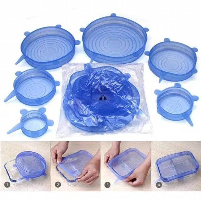 Product image Blooming Deal - Tutup Silikon Elastis Serbaguna Set 6 PCS Biru