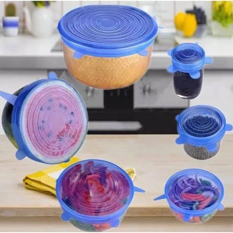 Product image Blooming Deal - Tutup Silikon Elastis Serbaguna Set 6 PCS Biru