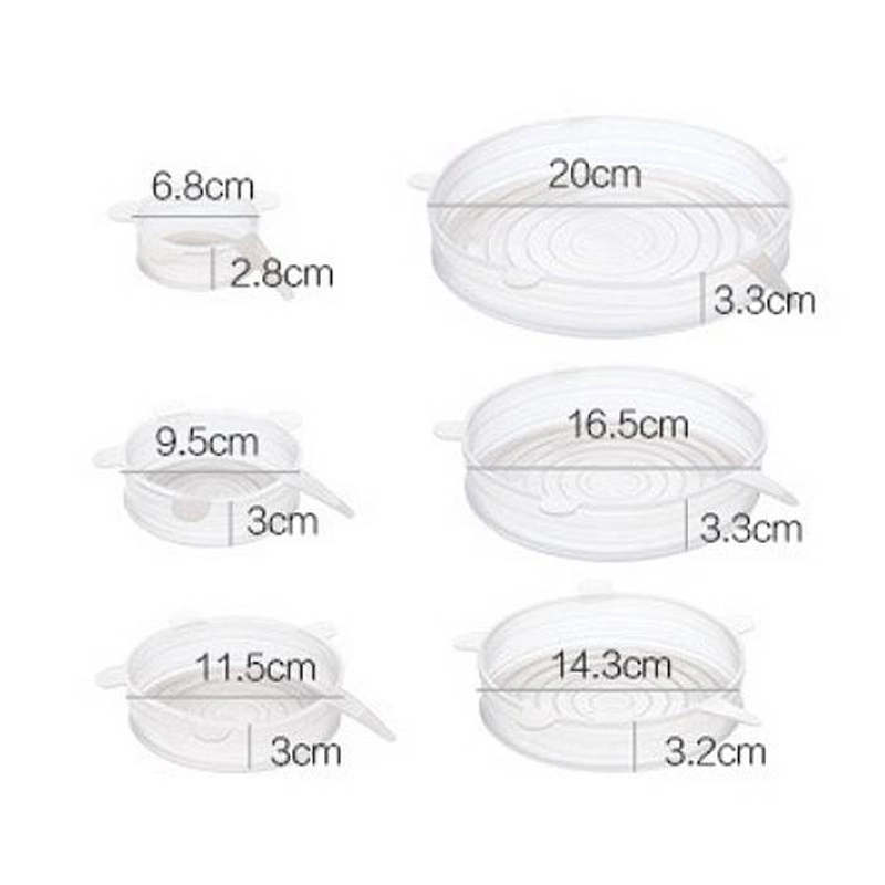 Product image Blooming Deal - Tutup Silikon Elastis Serbaguna Set 6 PCS Putih