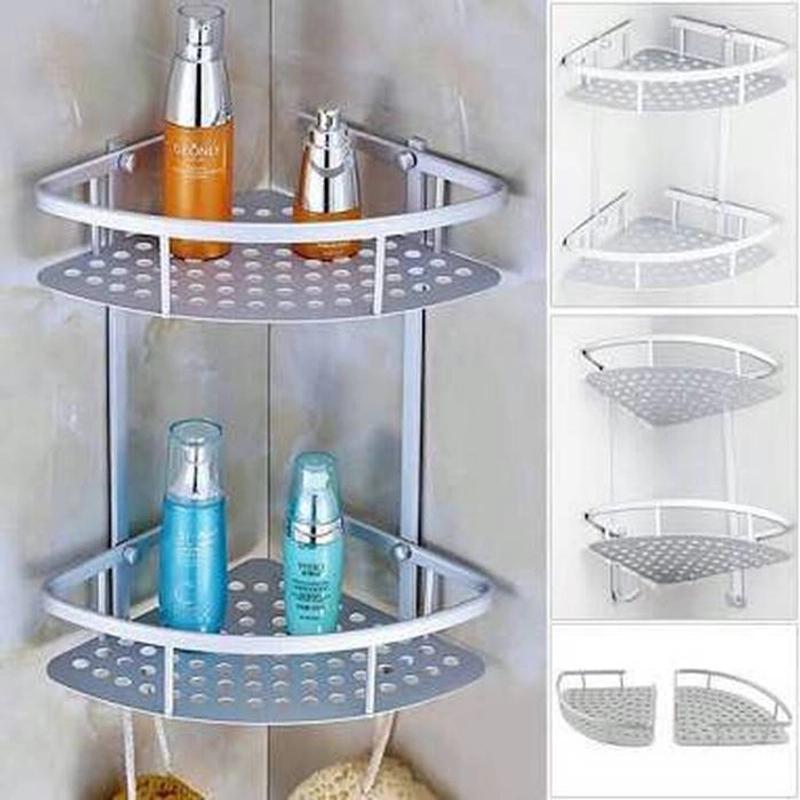 Product image Blooming Deal - Rak Sudut Dinding Kamar Mandi Alumunium 2 Susun (JH-004A) 1 Pcs Silver