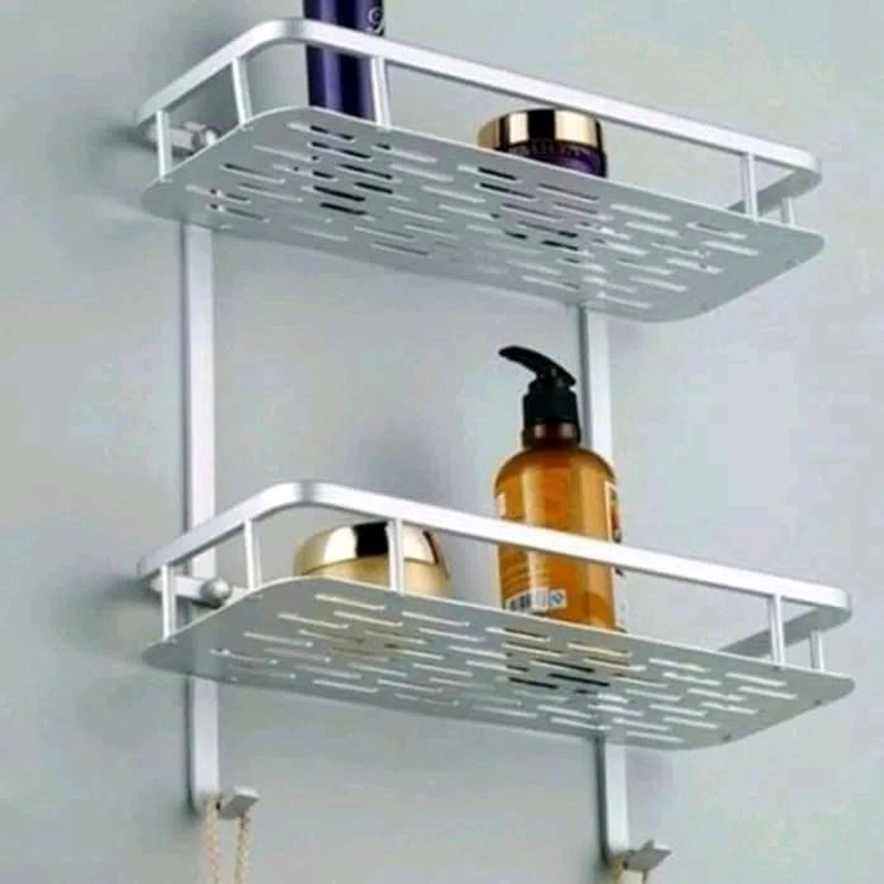 Product image Blooming Deal - Rak Kamar Mandi Aluminium Serbaguna 2 Susun (JH-003A) 1 Pcs Silver