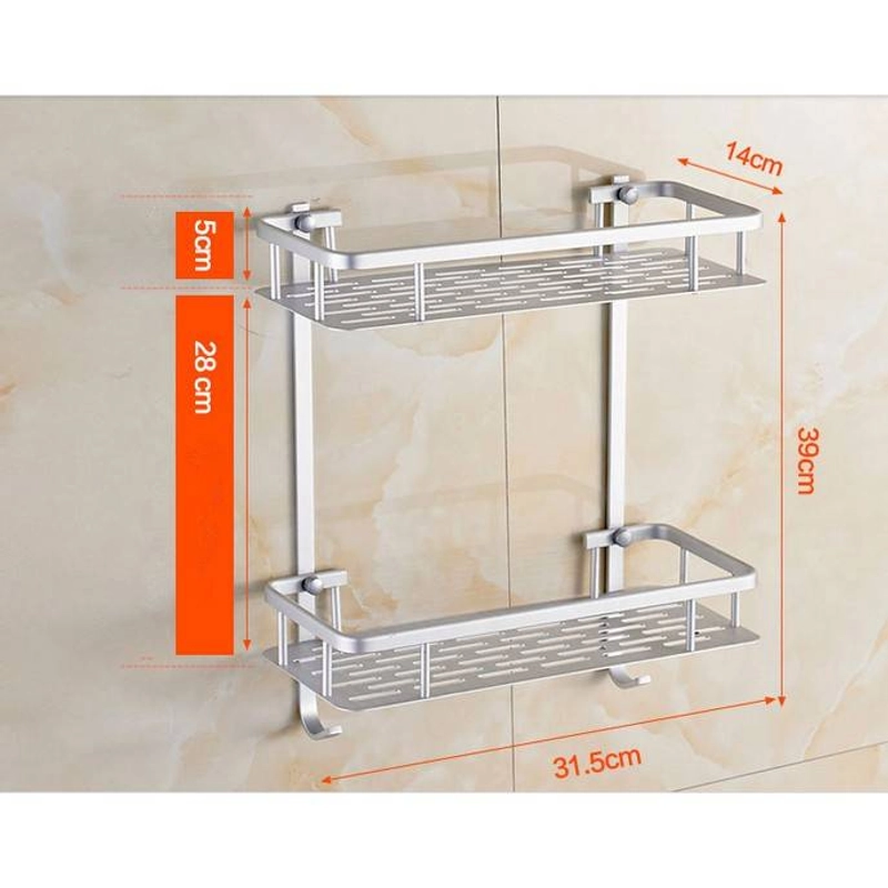 Product image Blooming Deal - Rak Kamar Mandi Aluminium Serbaguna 2 Susun (JH-003A) 1 Pcs Silver
