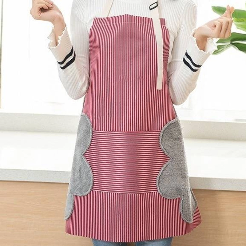Product image Blooming Deal -Apron Celemek Premium Tahan Air Motif Salur Apron Celemek Kain Bahan Tebal (CELEMEK) 1Pcs Merah