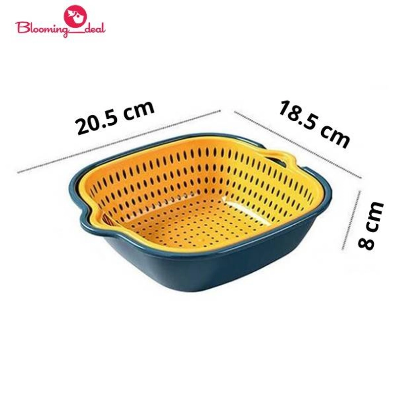 Product image Blooming Deal - Baskom Saringan Cuci Buah Sayur / Drain Basket 2 in 1 (DRAIN-BASKET) Random