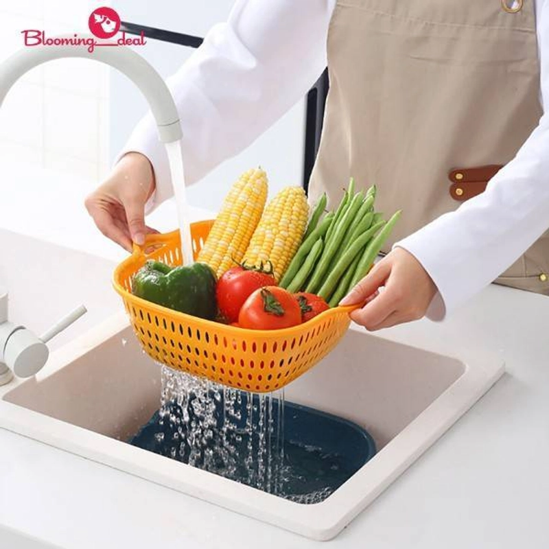 Product image Blooming Deal - Baskom Saringan Cuci Buah Sayur / Drain Basket 2 in 1 (DRAIN-BASKET) Random