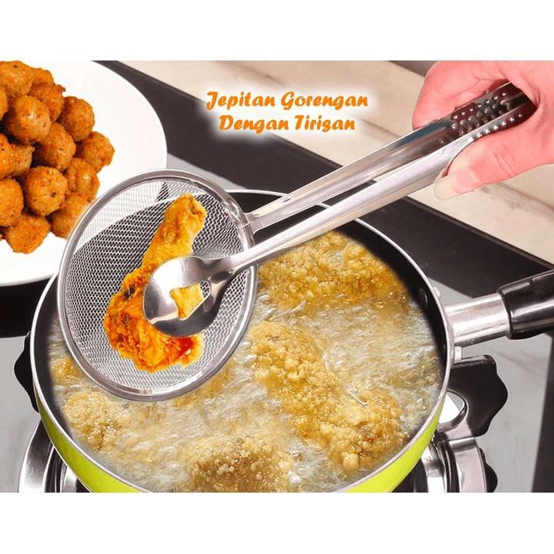 Product image Blooming Deal - Jepitan Gorengan Dengan Tirisan Minyak Saringan Alat Capit Makanan Random 1 Pcs