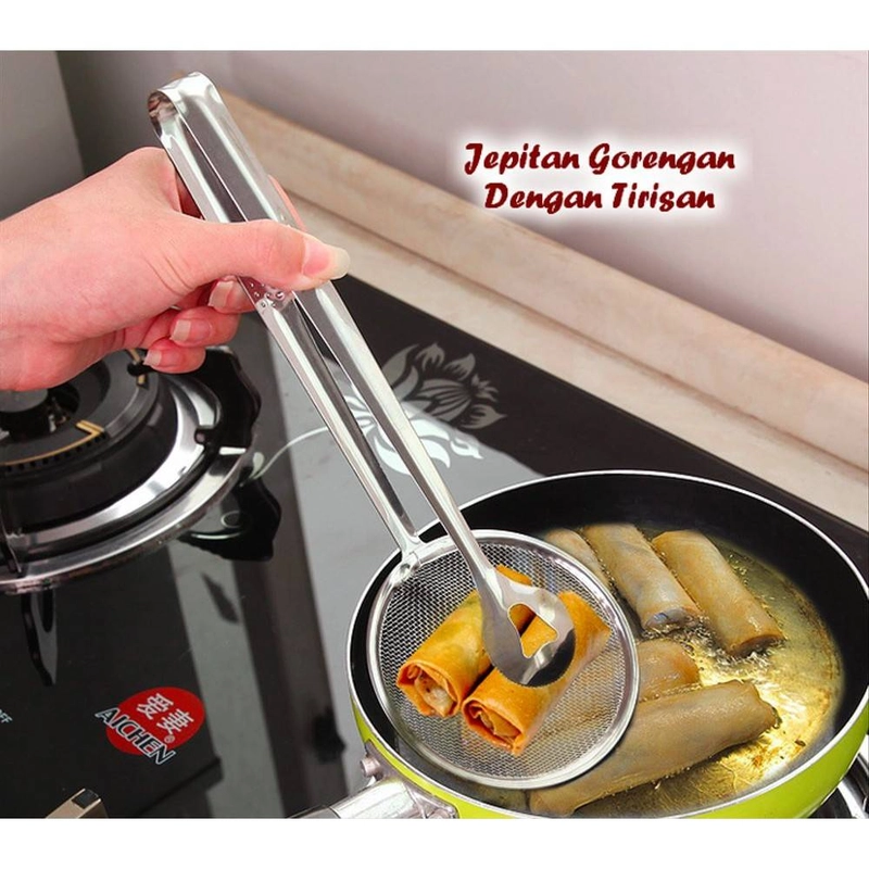 Product image Blooming Deal - Jepitan Gorengan Dengan Tirisan Minyak Saringan Alat Capit Makanan Random 1 Pcs