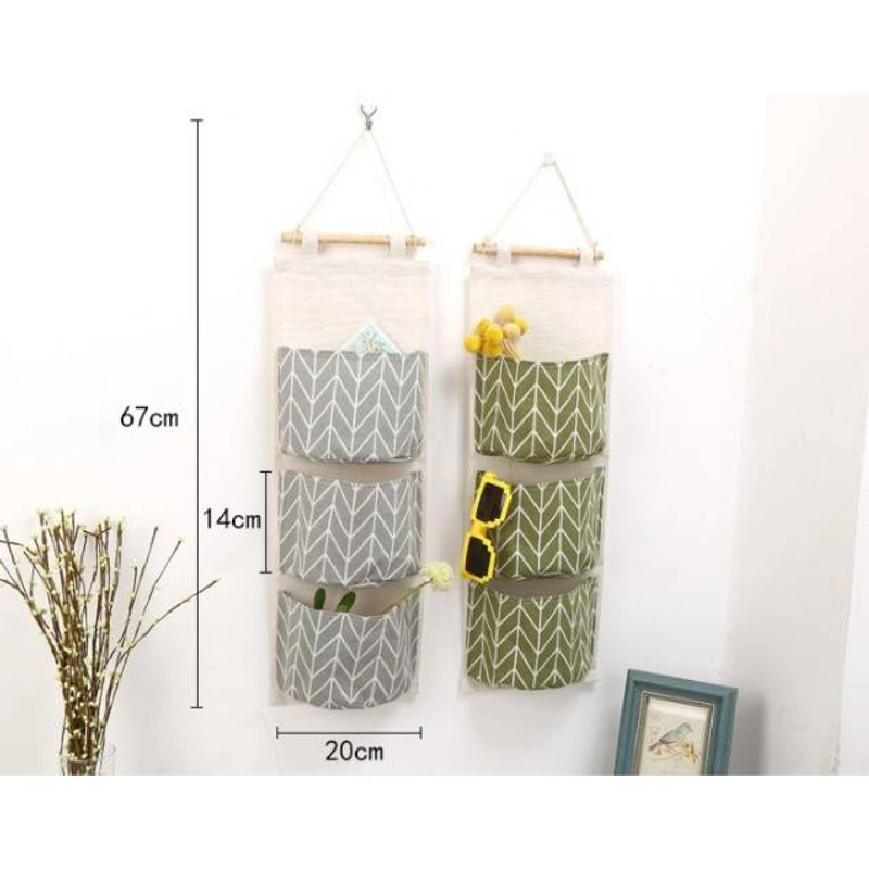 Product image Blooming Deal - Rak Gantung Multifungsi 3 Susun / Rak Kantong Kain Kanvas 3 Pouch (RAK-GANTUNG) 1 Pcs Random