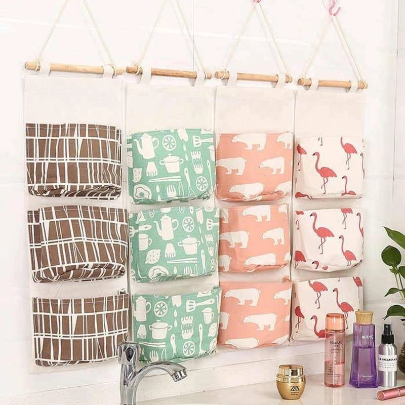 Product image Blooming Deal - Rak Gantung Multifungsi 3 Susun / Rak Kantong Kain Kanvas 3 Pouch (RAK-GANTUNG) 1 Pcs Random