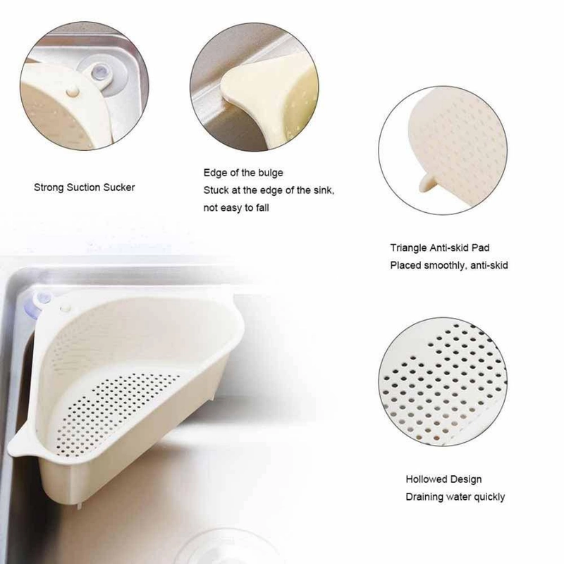 Product image Blooming Deal - Rak Sudut Wastafel Segitiga Unik Holder Spons Cuci Piring Rak Penyimpanan Multifungsi (RAK-SUDUT) 1 Pcs Random