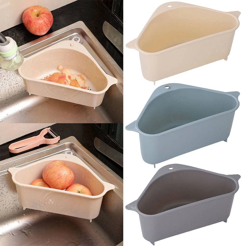 Product image Blooming Deal - Rak Sudut Wastafel Segitiga Unik Holder Spons Cuci Piring Rak Penyimpanan Multifungsi (RAK-SUDUT) 1 Pcs Random