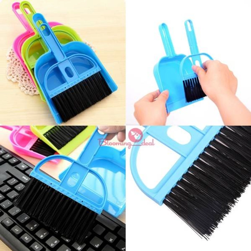 Blooming Deal - Sapu Mini Set Serok Cikrak Kecil Mobil Meja Laptop Dustpan 1 Pcs Random