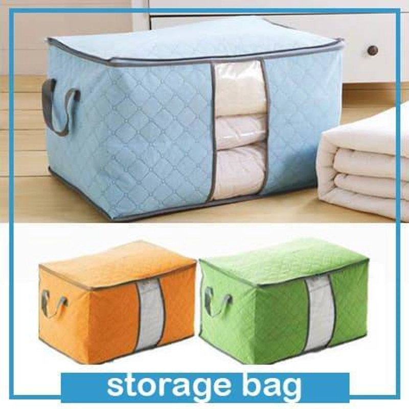 Product image Blooming Deal - Storage Bag Storage Box Organizer Tempat Penyimpanan Baju Pakaian Selimut Bed Cover Serbaguna (STORAGE-BAG) 1 Pcs Oranye