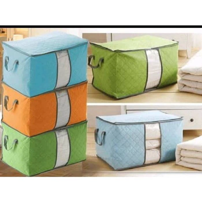 Product image Blooming Deal - Storage Bag Storage Box Organizer Tempat Penyimpanan Baju Pakaian Selimut Bed Cover Serbaguna (STORAGE-BAG) 1 Pcs Oranye
