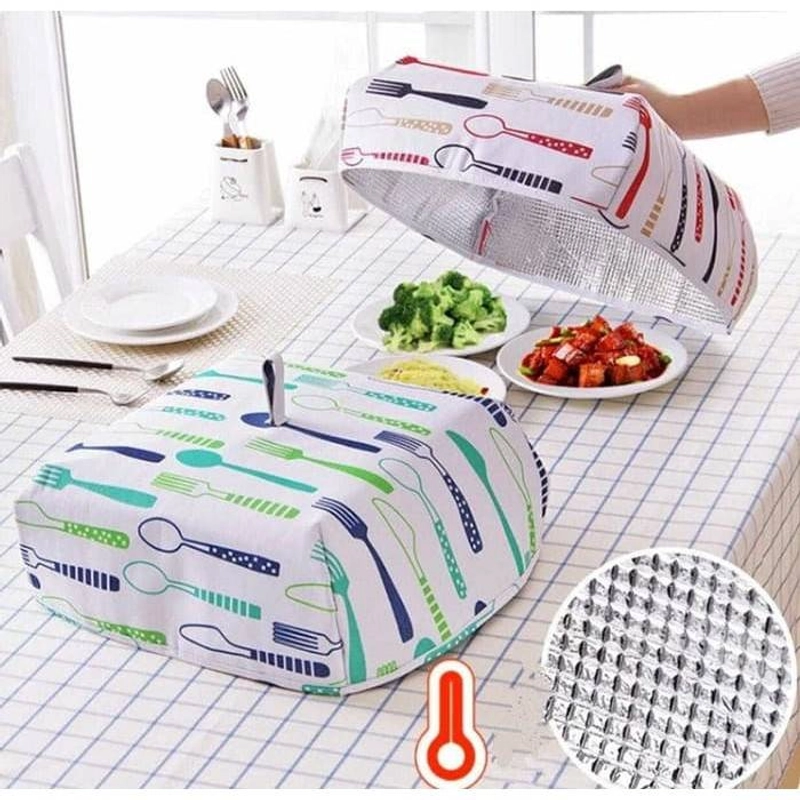 Product image Blooming Deal - Tudung Saji Lipat Penutup Makanan Penahan Panas ukuran Medium 36x36x15cm (TUDUNG-SAJI) 1 Pcs Fork Merah