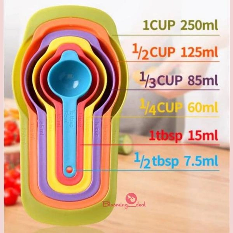 Product image Blooming Deal - Sendok Takar Sendok Ukur Cup Measuring Spoon Set 6 in 1 (S-TAKAR) 6 in 1 Random