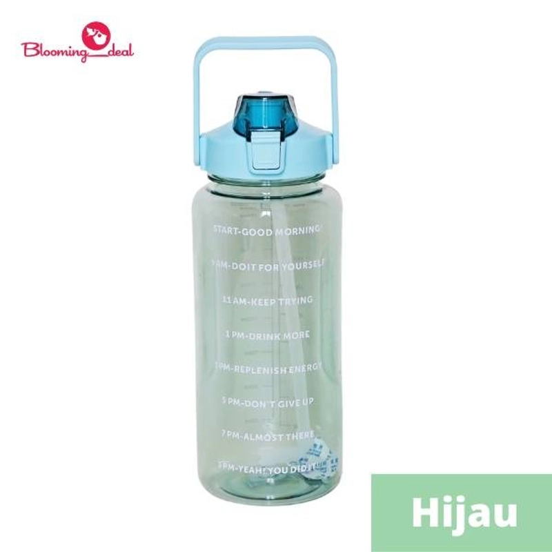 Product image Blooming Deal - Botol Minum Motivasi Transparan 2 Liter / Motivation Bottle (H9225-3) Hijau