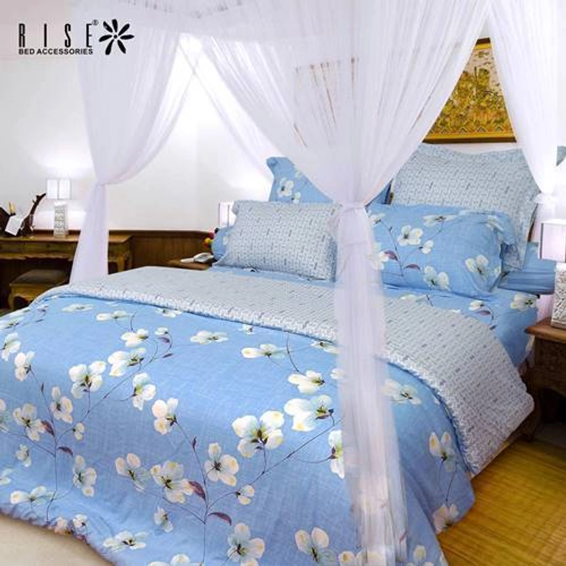 Product image BlueCloud Rise Sprei Bahan Tencel Motif Claresia 100 Biru Muda 100 x 200 x 40 Cm