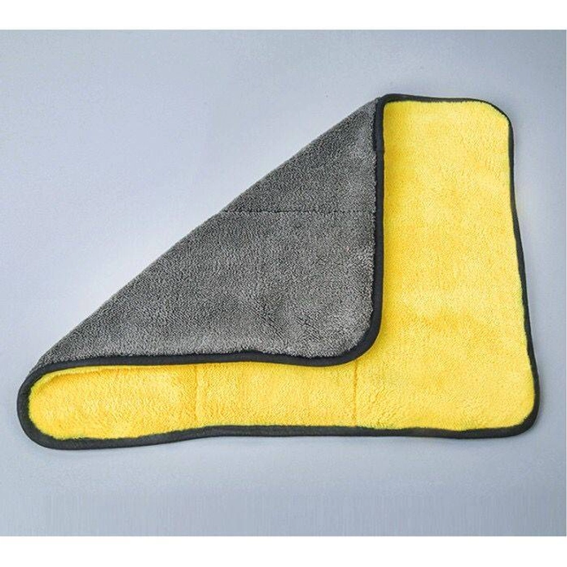 Product image Bunda Kaya Store - Kain Lap Mobil Microfiber Dua Sisi 30x30 Cm Kuning Abu