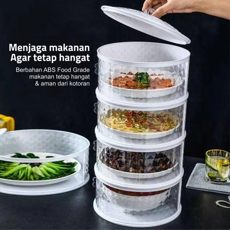 Product image Bunda Kaya Store - Food Storage Modern Tudung Saji 4 Susun Diamond 500 Ml Putih Diamond